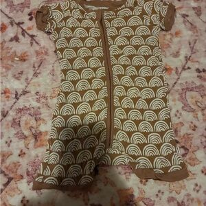 Little Sleepies Brown and White Bodysuit